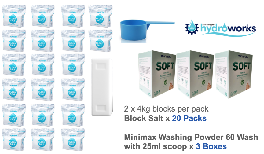 20 Packs of Block Salt & 3 Washing Powders